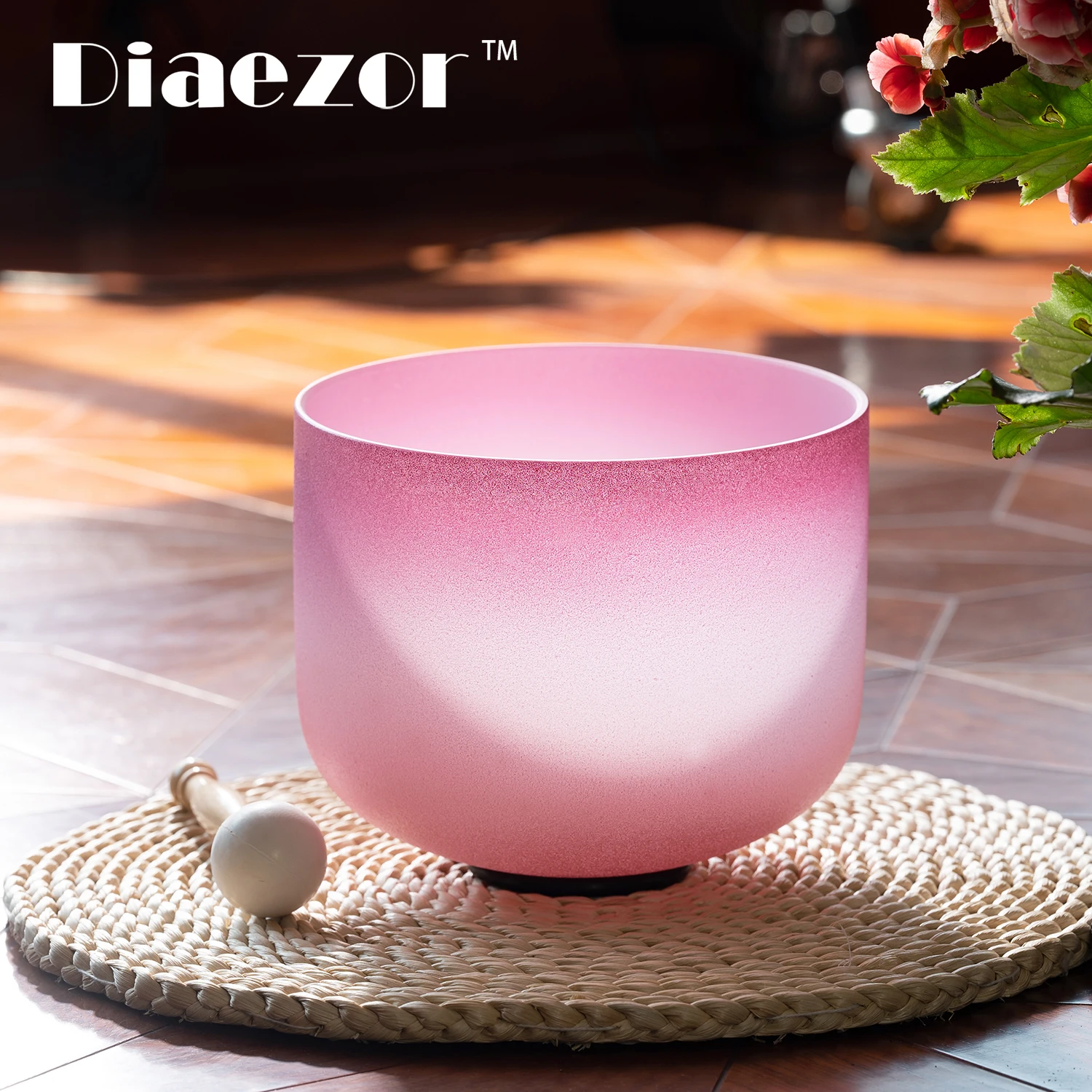 Diaezor 8 Inch C Note 440/432hz Candy Color Quartz Crystal Singing Bowl Chakra for Sound Healing and Meditation with Mallet