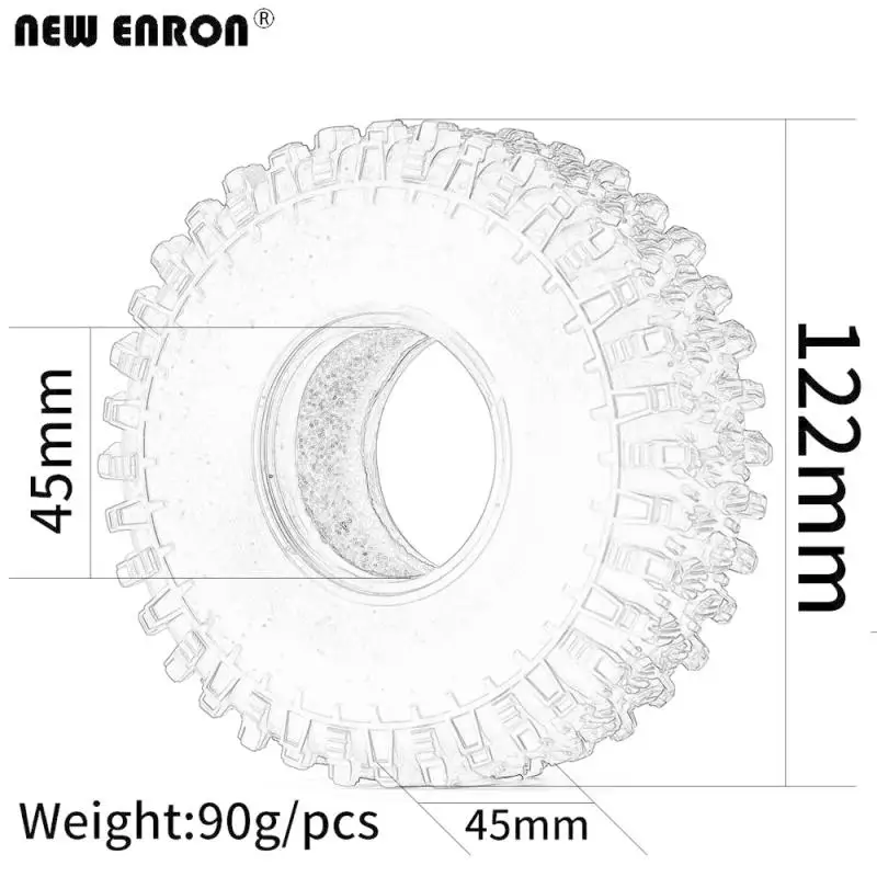 1.9 inch simulated gravel tire 120MM tread for 1/10 RC Crawler Car RC4WD CC01 SCX10 TRX4 TRAXXAS HPI AXIAL TAMIYA HSP D90