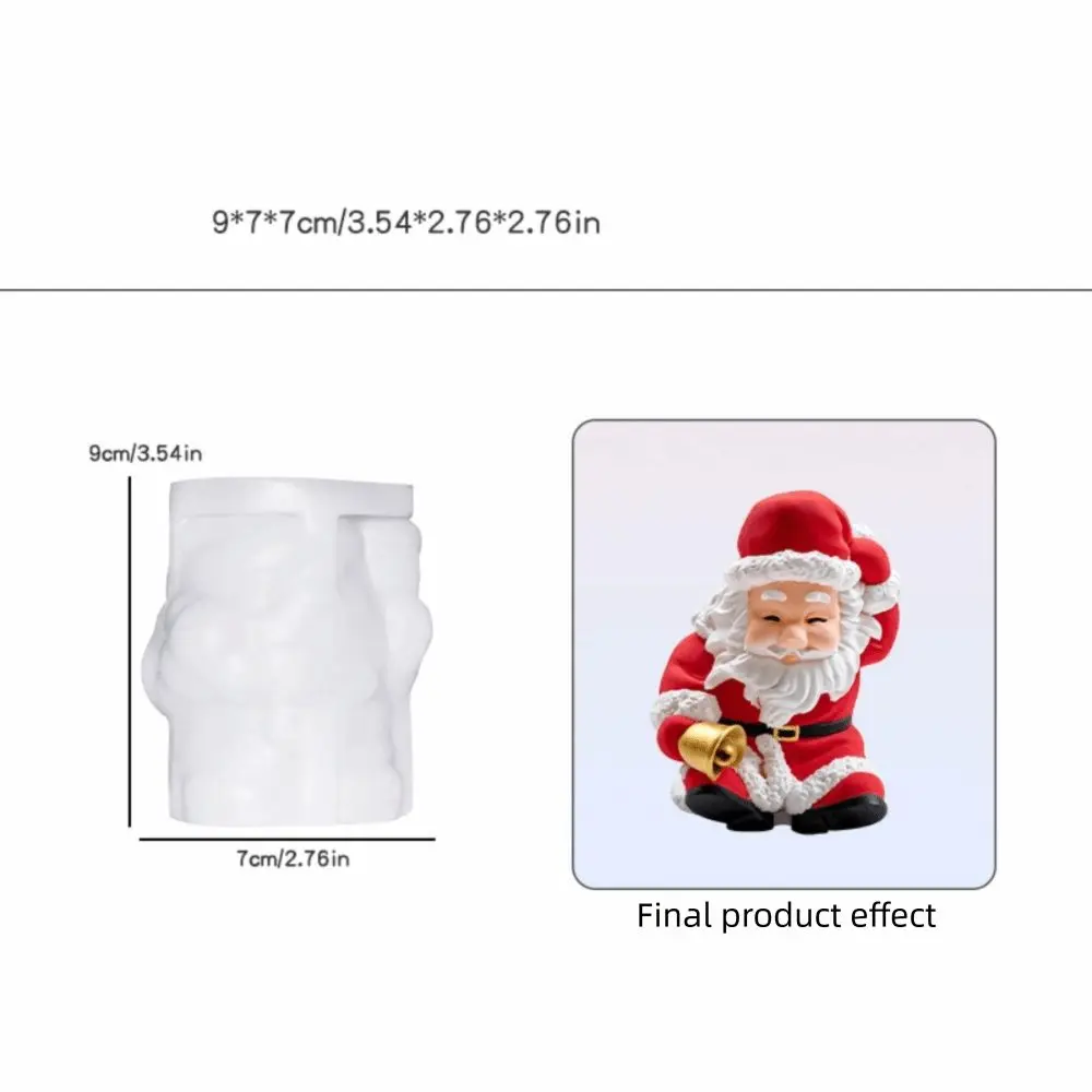 3D Bearded Santa Claus Christmas Candle DIY Mold Opened Top Heat Resistant Silicone Chocolate Mold Flexible Multi-Shape
