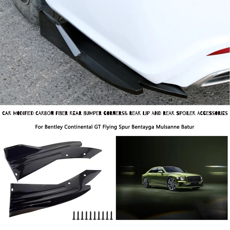 Rear Bumper Lip Diffuser Splitter Canard Protector Front For Bentley Continental GT Flying Spur Bentayga Mulsanne Batur
