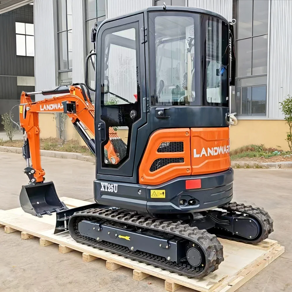 

Мини-экскаватор на заказ с бесплатной доставкой, двигатель Euro 5, малогабаритный гусеничный экскаватор с навесным оборудованием, 2,5-тонный садовый экскаватор с кабиной