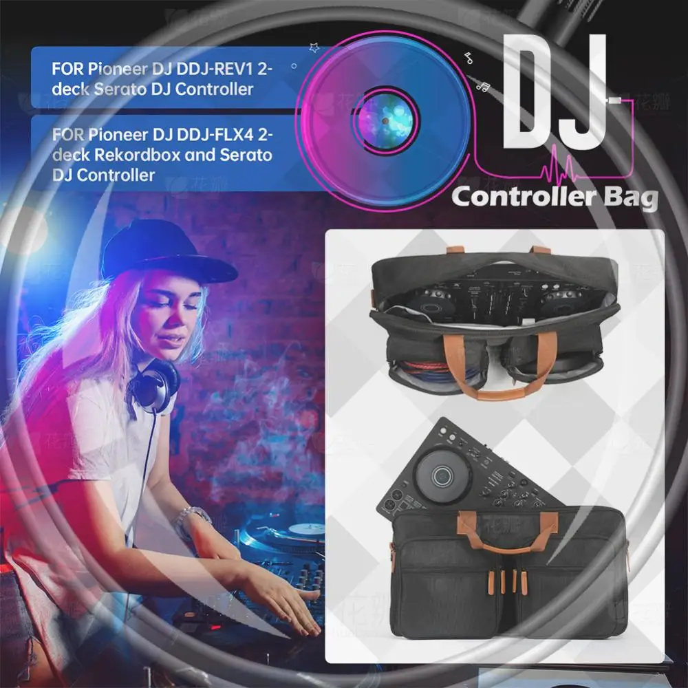 

Портативный чехол для диджейского проигрывателя, пылезащитная сумка для хранения и переноски с плечевым ремнем для Pioneer DJ DDJ-FLX4 DDJ-REV1