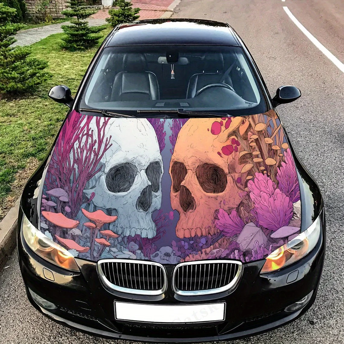 

Magical Skeleton print,car hood stickers,PVC waterproof Self adhesive car hood sticker,car hood decoration protection stickers,A