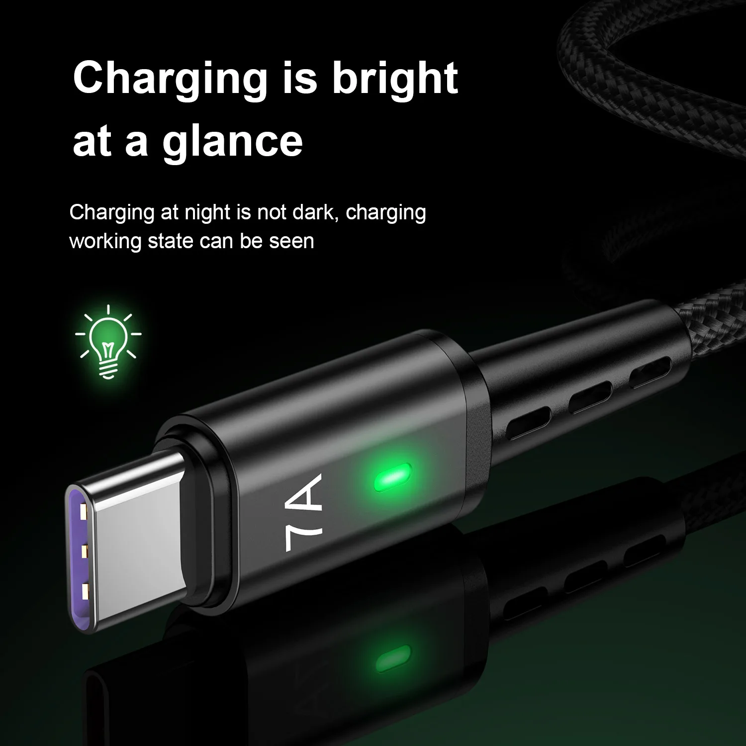 USLION 7A USB Type C Cable Fast Charging Data Wire USB-C Charger Cord For iPhone 15 Xiaomi 13 Pro Redmi Samsung Oneplus Poco X5