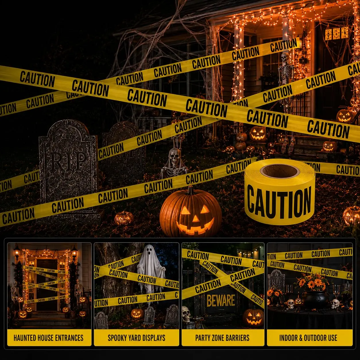 Be Careful Not To Enter The 3inX328FT Tape. Bright Yellow And Black Printing Highlights, Reminding Attention To Safety Warnings