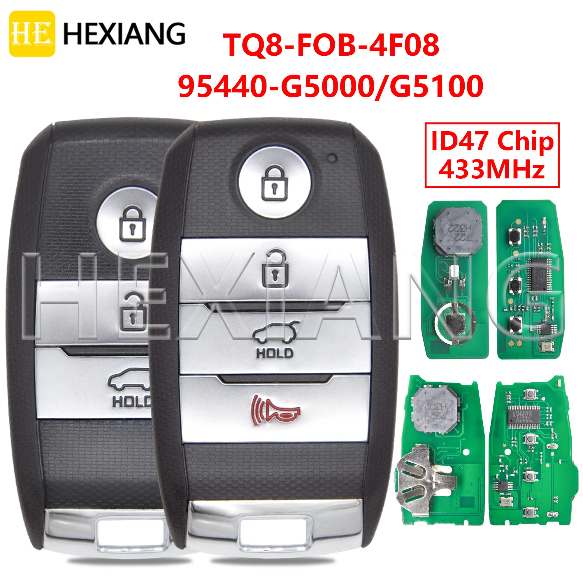 HE 95440-G5000 95440-G5100 ID47 433MHz Car Remote Key TQ8-FOB-4F08 For KIA Niro Touring LX EX S Hybrid Touring 2017 2018 2019