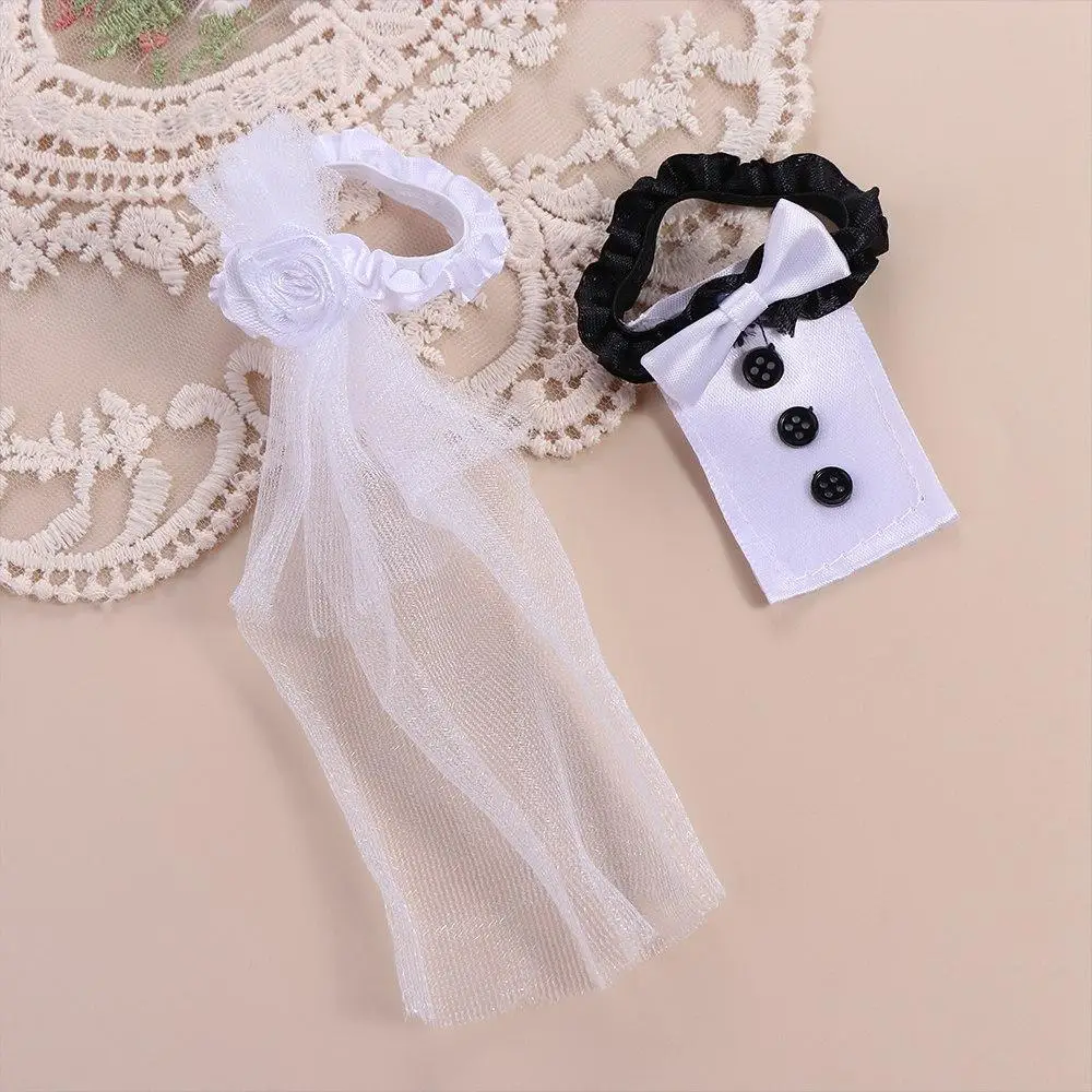Bride Groom Dress Shape Table Decor Desktop Ornaments Wine Glass Cover Champagne Bottles Cover Wine Cups Wraps