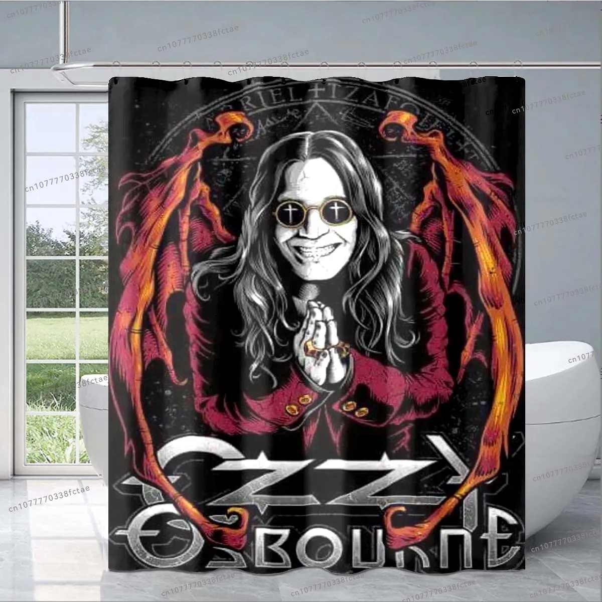 Ozzy Osbourne Retro Shower Curtain Heavy Metal Rock Singer Collage Pattern Shower Curtain Bathroom Decoration Shower Curtain