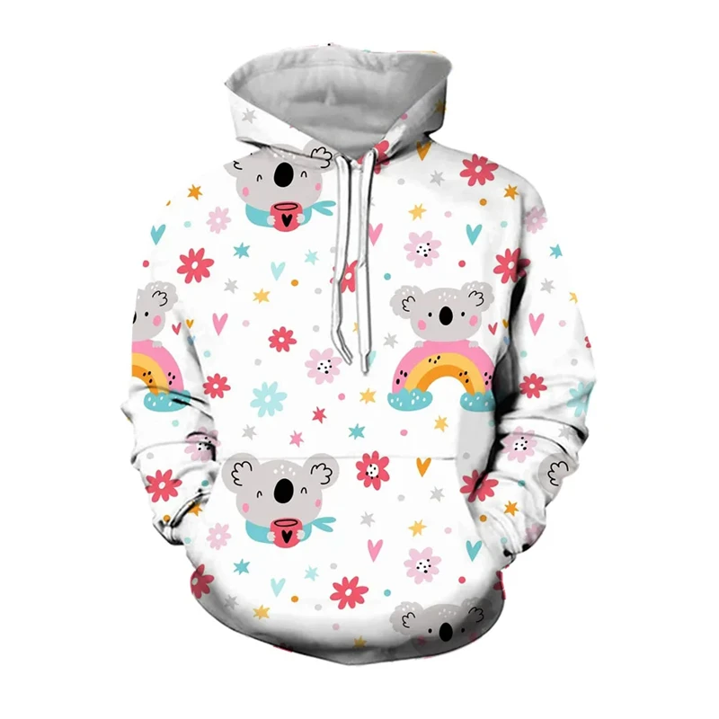 Niedliche Koala bär Grafik Sweatshirts lustige kawaii Tier 3d gedruckt Hoodies für Männer Kleidung lässig Frauen Streetwear y2k Pullover