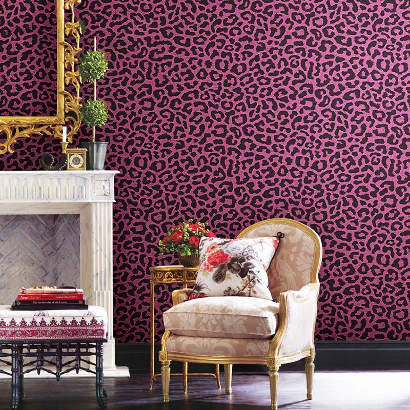 Modern Blue Leopard Wallpaper Bedroom Living Room Background Clothing Store Wall paper Theme Hotel Decoration Art Sticker