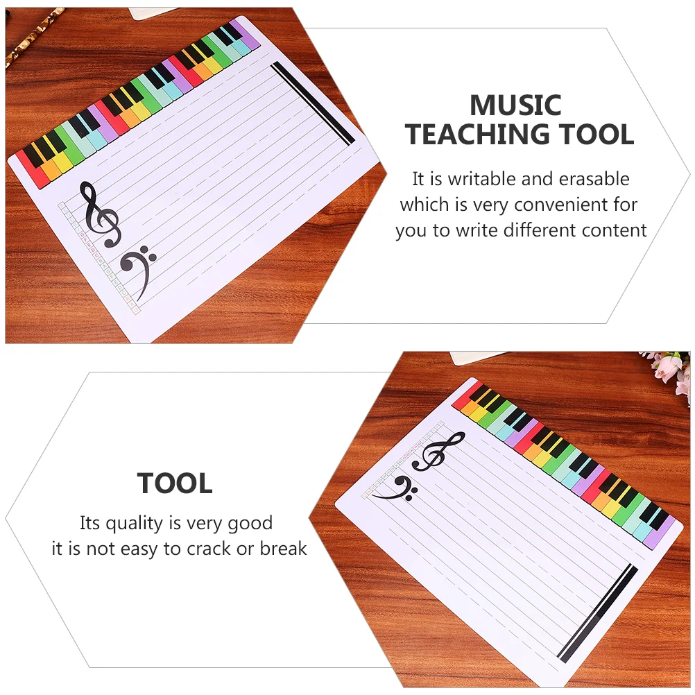 Imagem -05 - Conselho Exercício Erasable Ensino Whiteboard Stave Reutilizável Piano Musical Cartões Prática Tool Boards Desk