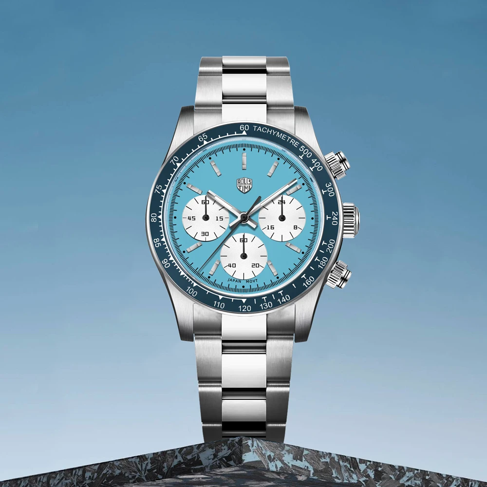 2025 New RollsTimi Men's Watches Top Brand Luxury Quartz Watch For Men Speed Chronograph AR Sapphire Luminous Waterproof Clock