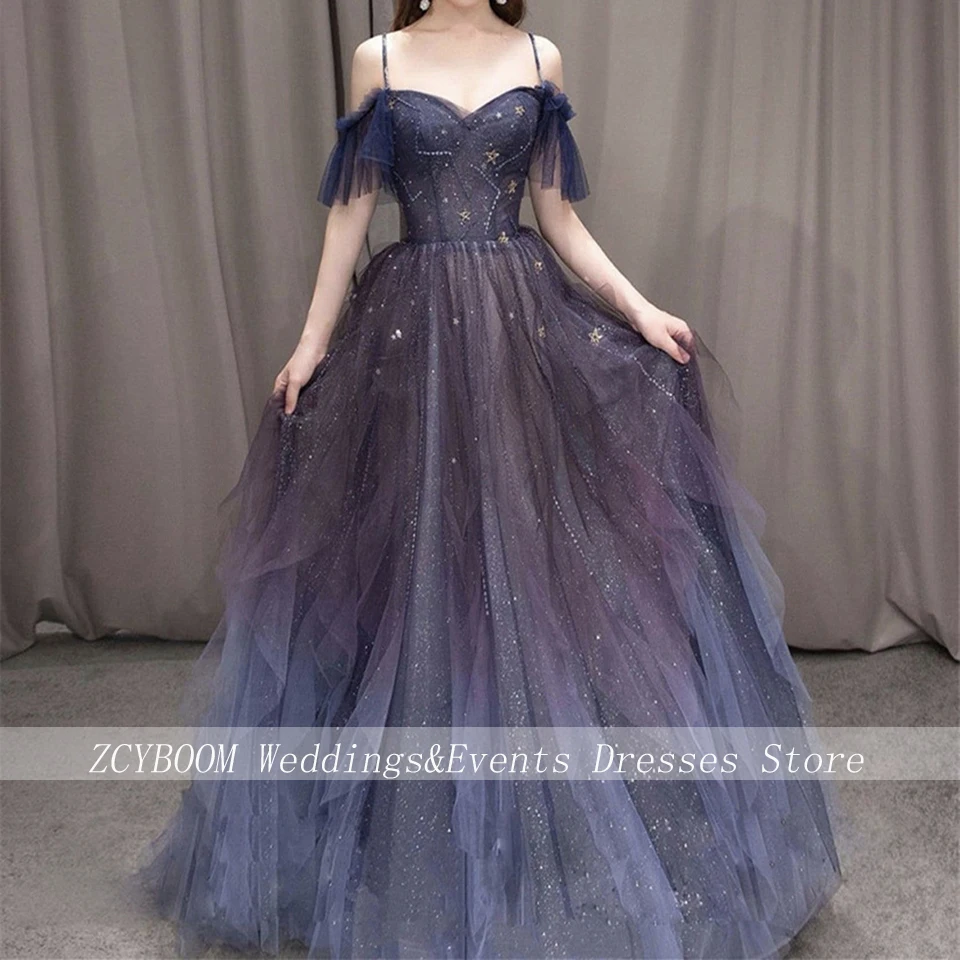 Encantador vestido de noche con tirantes finos y lentejuelas, corte en A, largo hasta el suelo, espalda abierta, cremallera, vestido de fiesta hecho a medida, 2023