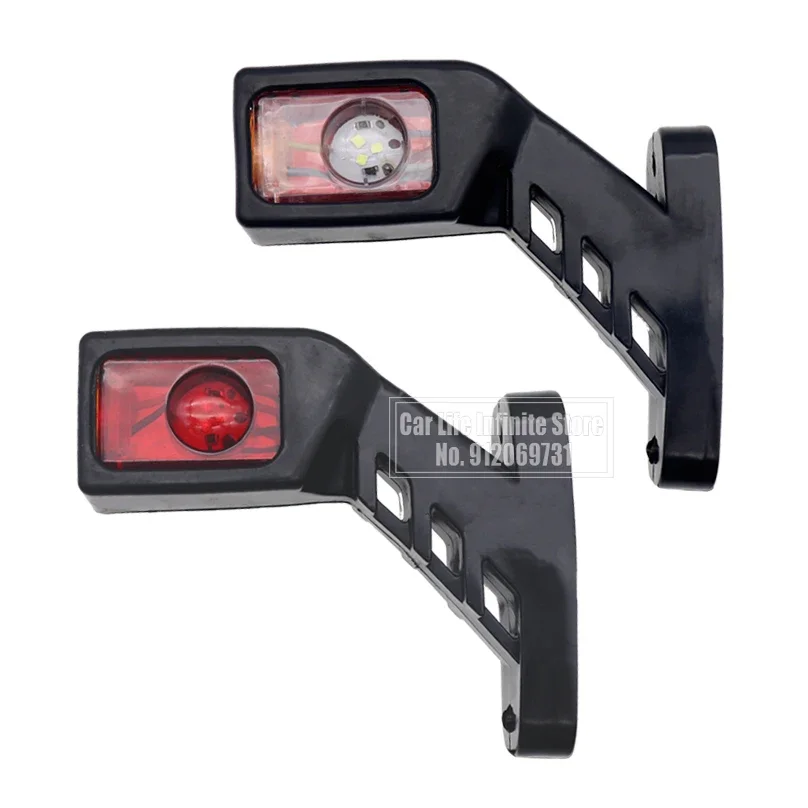 2Pcs LED Trailer Side Marker Lights Outline Marker Truck Light 9LED Indicator Lamp Van Pickup Tail Light White Red Yellow