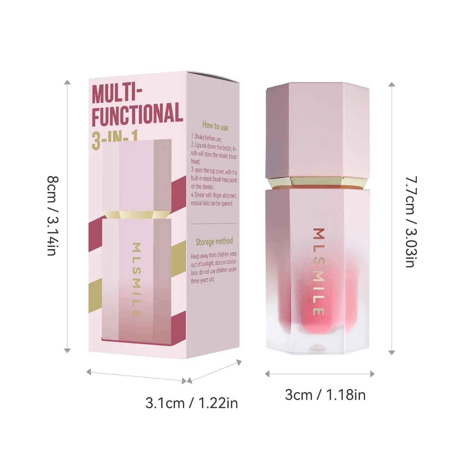 Natural Blusher Cute Korean Makeup for Women Liquid Blush Waterproof Multi-purpose Facial Nourishing Blush Stick Cheek