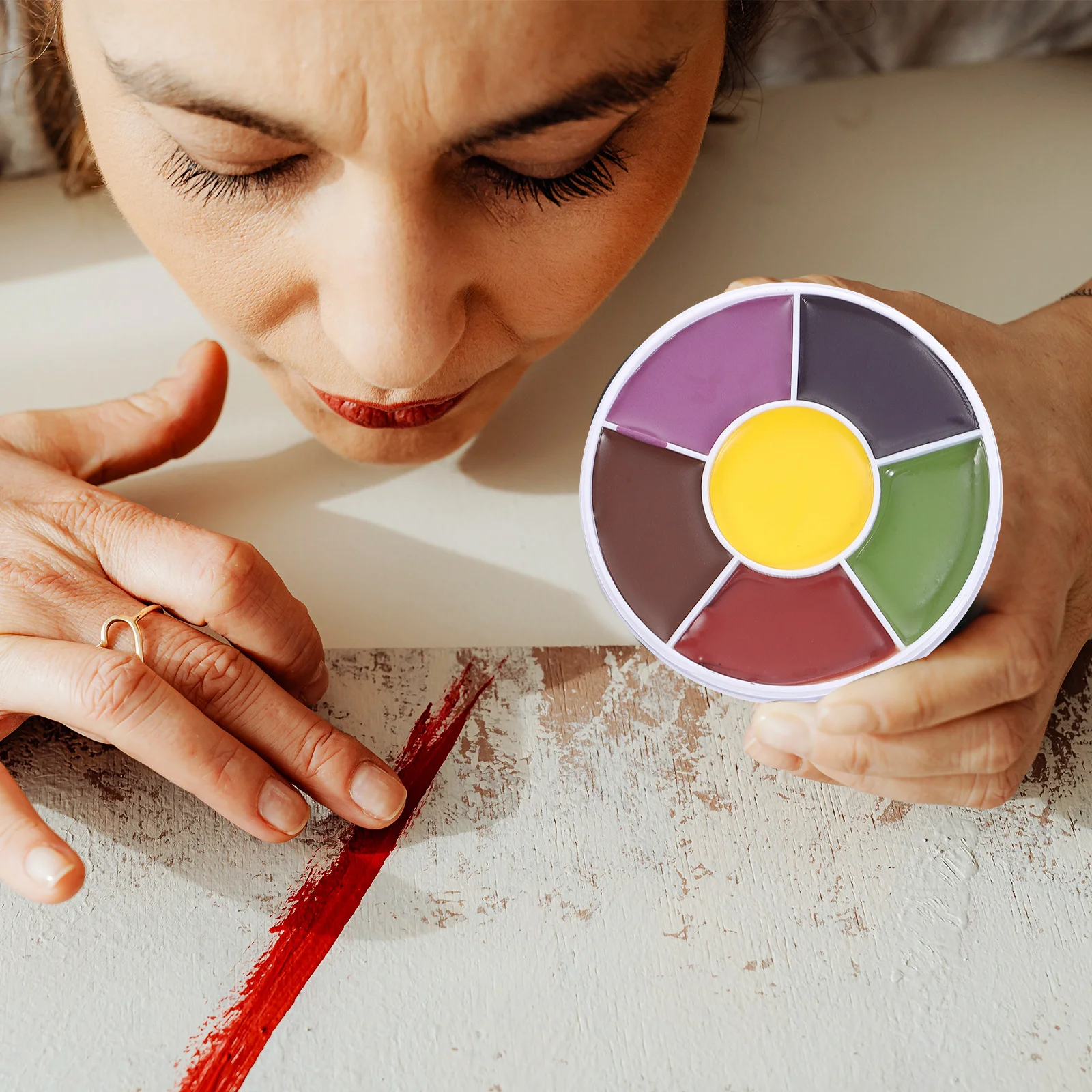 2-teiliges professionelles Halloween-Gesichtsbemalungsset mit realistischem Wundeffekt, Körperkunstpigment, schnell trocknende, nicht reizende Formel