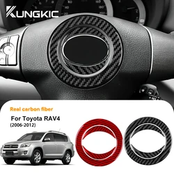 Real Soft Carbon Fiber Sticker For Toyota RAV4 2006 2007 2008 2009 2010 2011 2012 LHD RHD Car Steering Wheel Center Frame Trim