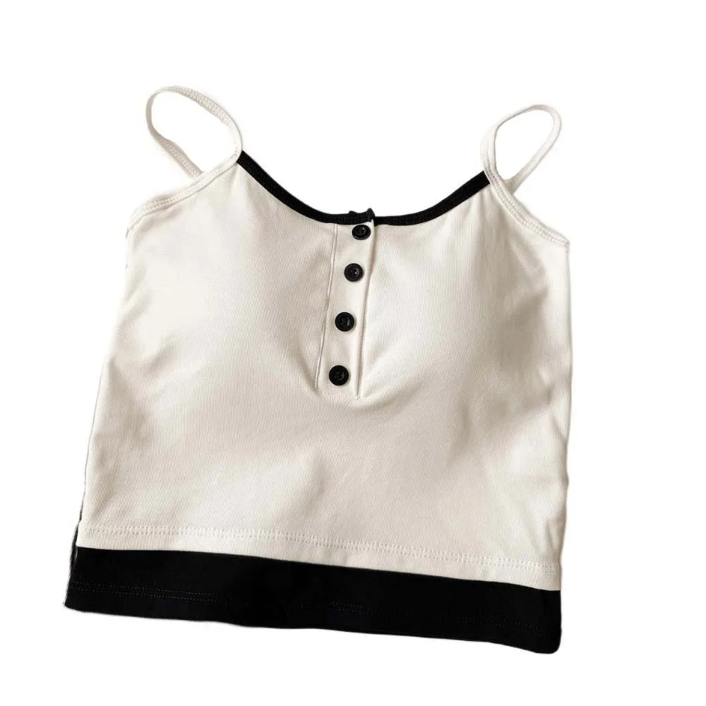 Canottiera skinny a righe con motivo a righe Top senza maniche Beauty Back Canotta con cuscinetti per reggiseno Streetwear Slim Fit Y2K Slim Crop Top Party