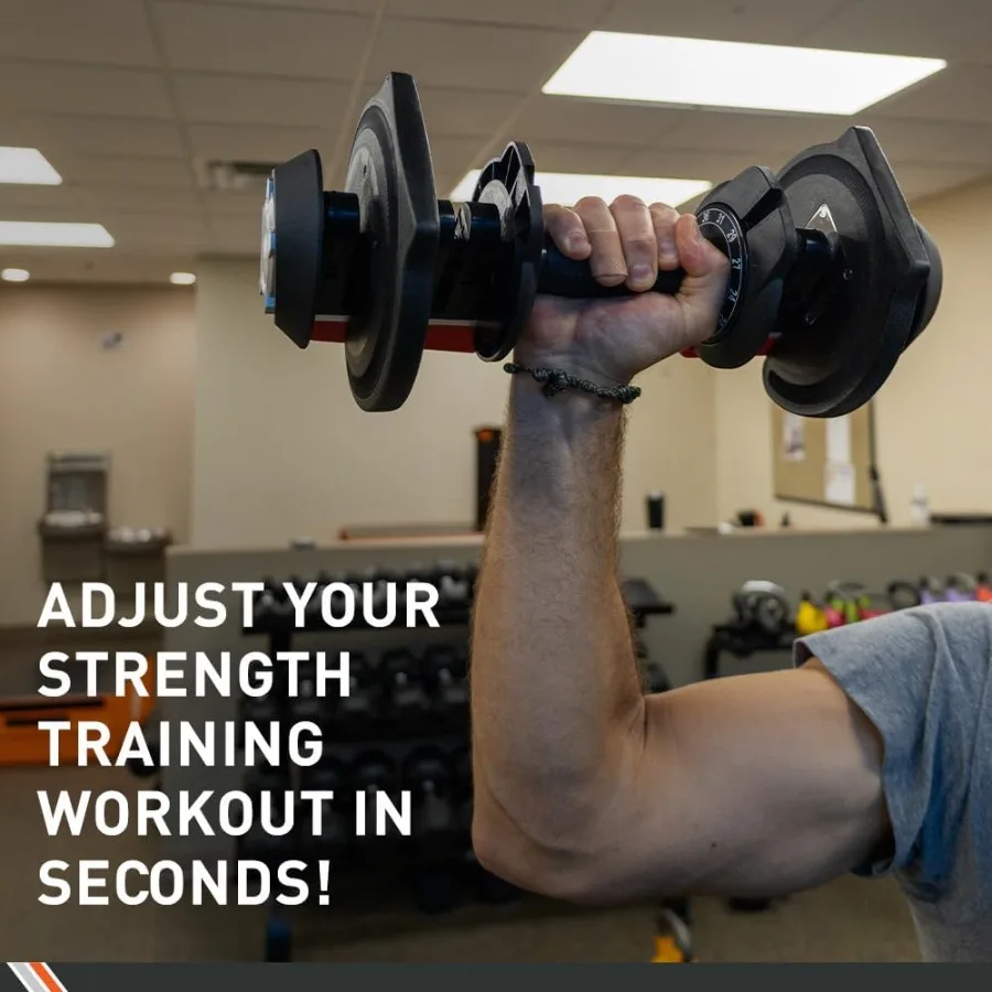 دمبل قابل للتعديل بوزن 40 رطلًا مع 12 وزنًا مجانًا من 3 إلى 40 رطلًا مثاليًا للتدريبات الرياضية المنزلية المدمجة والفعال #6