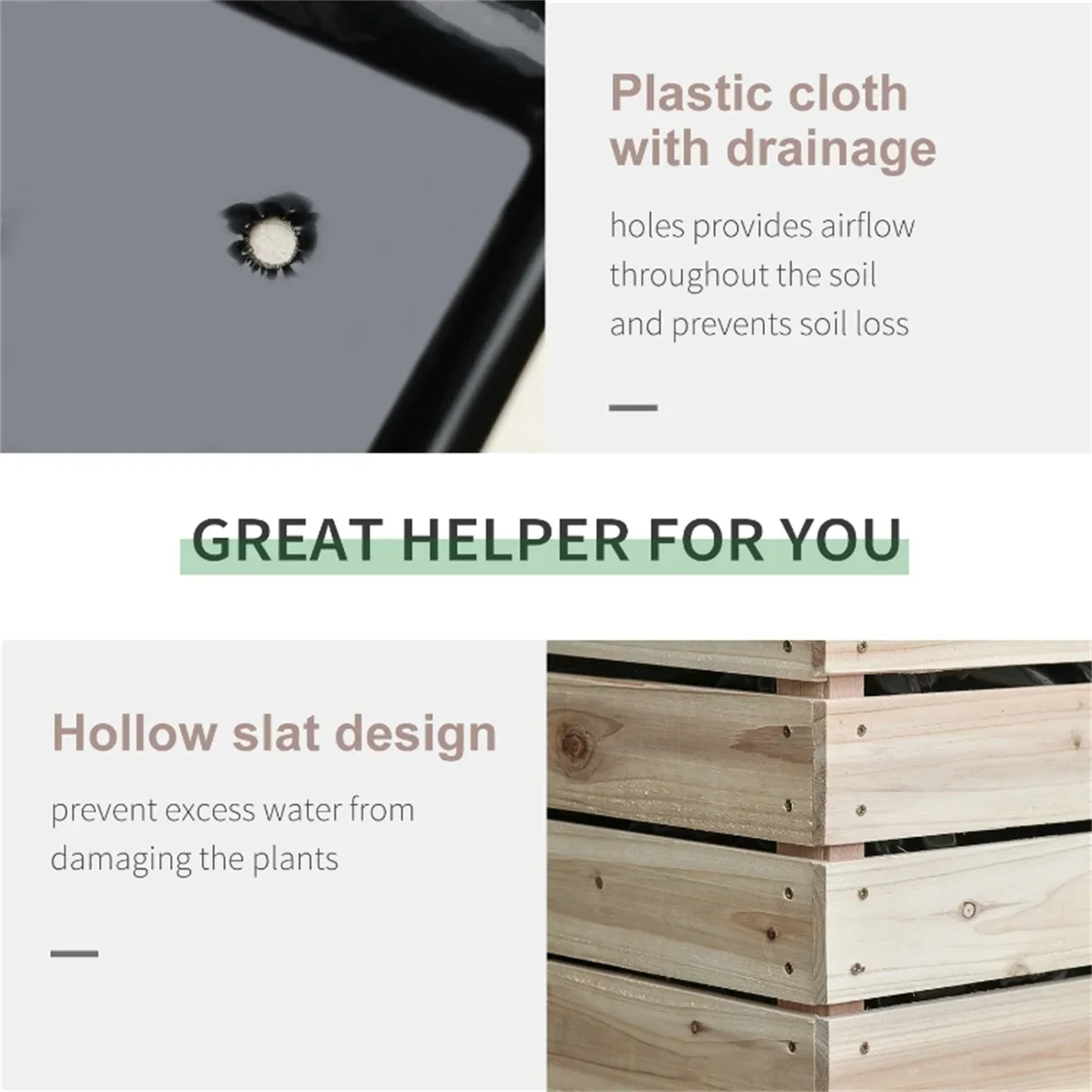 4 قطعة في الهواء الطلق خشبية أثار صندوق زراعة عدة مرتفعة حديقة سرير للنباتات الزهور الخضروات الفواكه DIY بها بنفسك أثار سرير حديقة #4