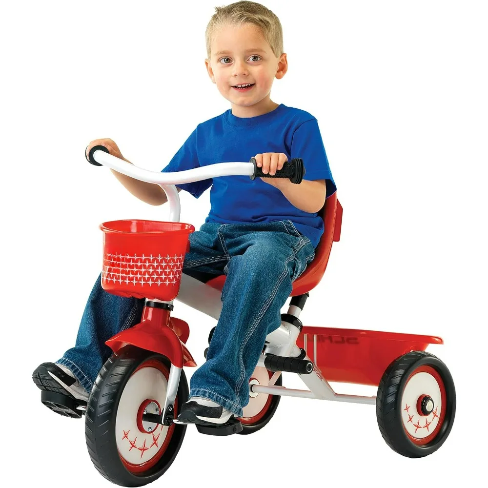 

Kids Tricycle with Removable Push handle, Steel Trike Frame, Boys and Girls Ages 2-4 Year Old , Children's Day Gift