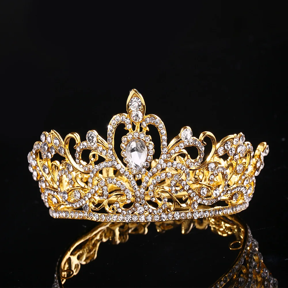 A Light Luxury Fashion Popular Bridal Alloy Diamonds Big Full Crown Birthday Stage Party Wedding Dress Accessories