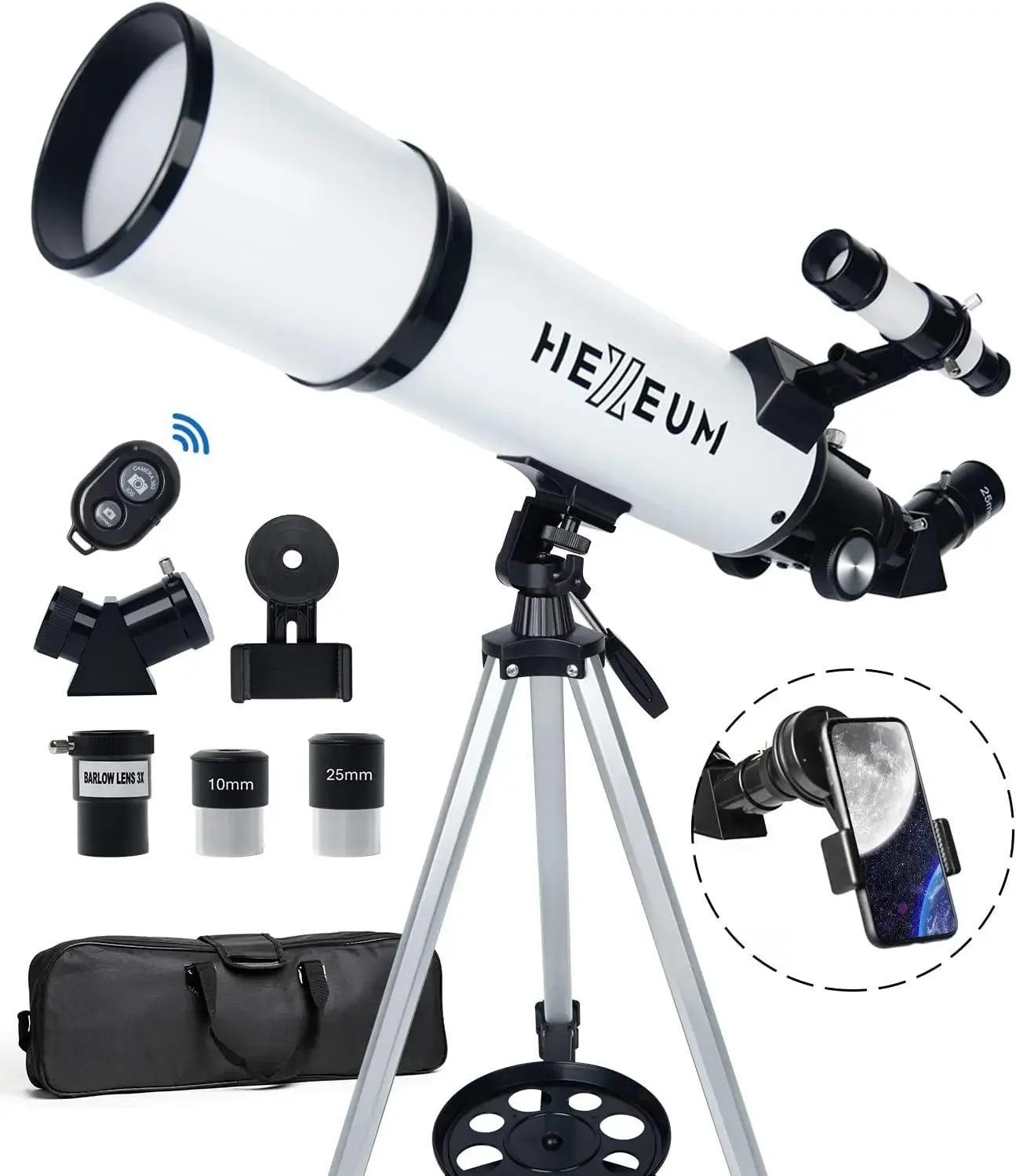 80mm Aperture 600mm - Astronomical Portable Refracting Telescope Fully Multi  coated High Transmission Coatings