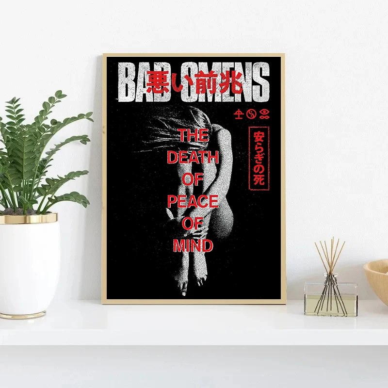 روك باند B-Bad O-Omens الملصقات والمطبوعات حائط لوح رسم صورة فنية لغرفة النادي ديكور المنزل المشجعين هدية