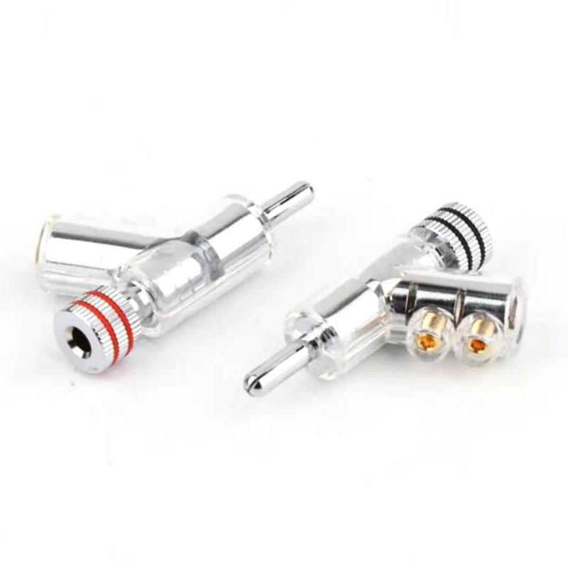 Hi-end Rhodium / Gold Plated Closed Screw Lock Speaker Cable Banana Plug Connector DIY Speaker Wire Audio/video Receiver