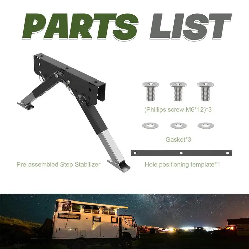 

Foldable RV Step Stabilizer Ground Support Jacks For RV Entry Steps Adjustable Motorhome Step Jack Campers Accessories