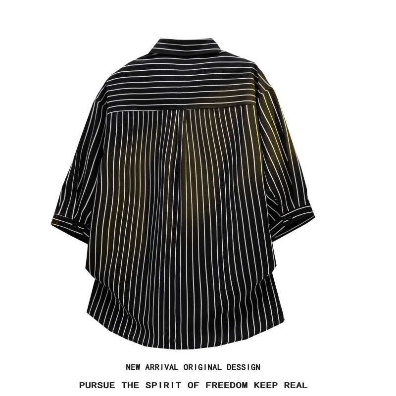 【Shirt + Shorts】Men's Shirt Set Summer Fashion Ice Silk Striped Shirt Tie-Dye 5-point Pants Daily Casual Leisure 2-Piece Outfit - view 5