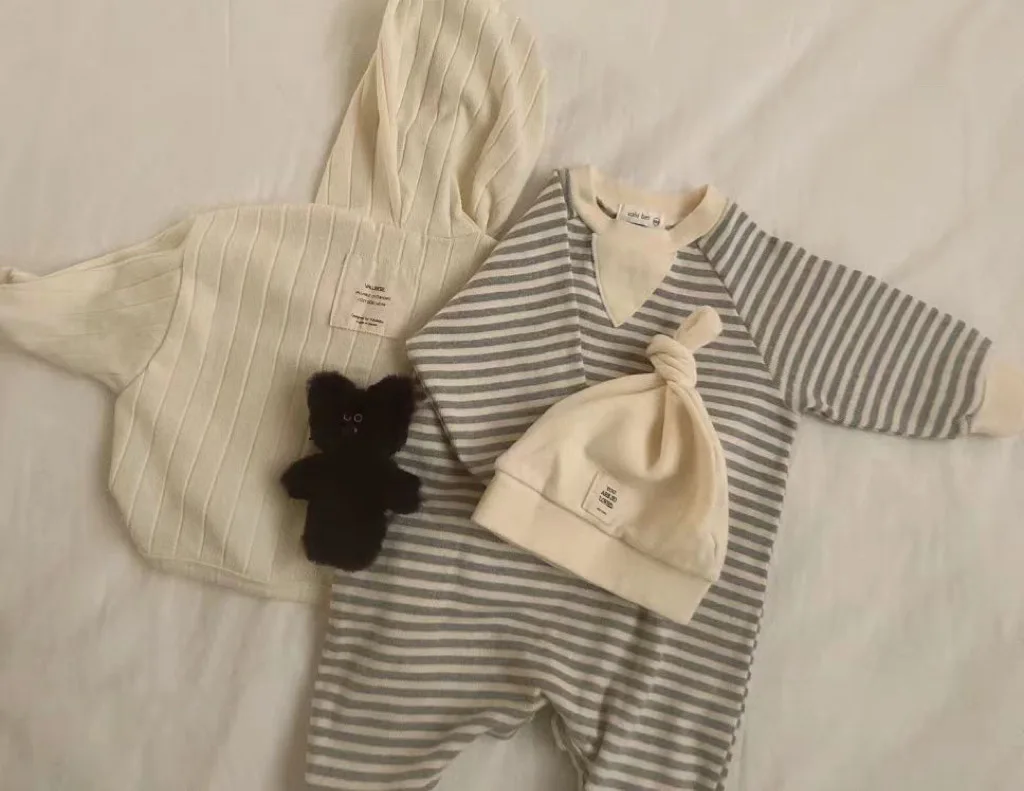 2024 Autumn New Baby Long Sleeve Casual Striped Romper Infant Boy Girl Cotton Soft Loose Jumpsuit Newborn Toddler Clothes 0-24M