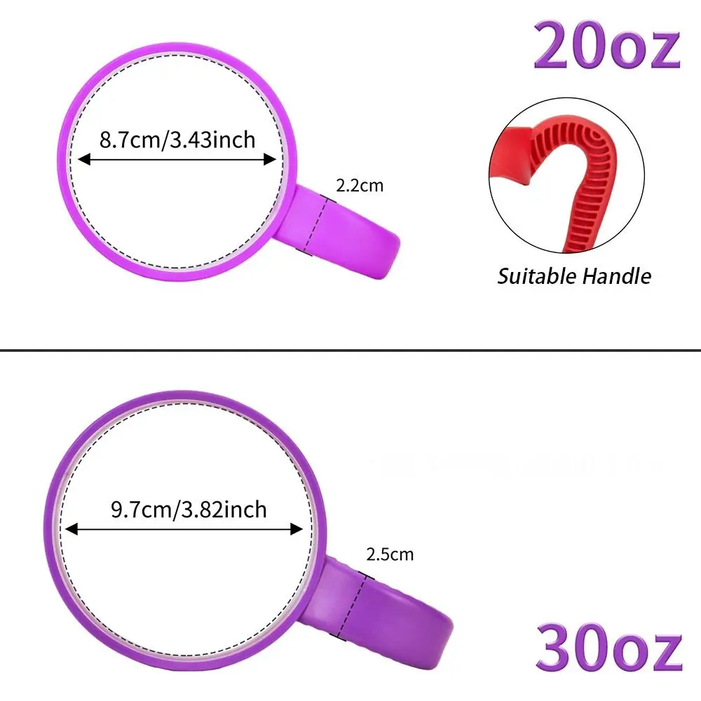 1Pcs Mug Base Tumbler Cup Handle Bottle Accessory 5 Color Water Bottle Holder Portable Drinkware for Yetti Rambller 20oz/30Oz