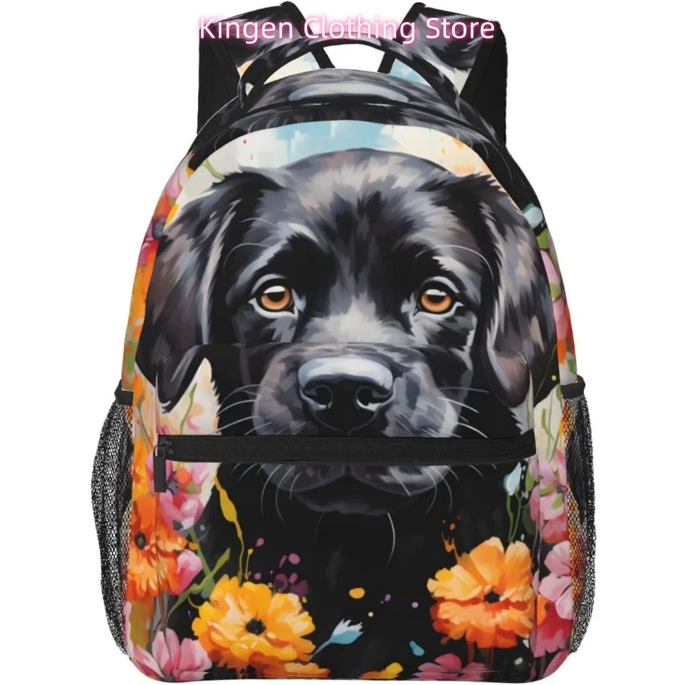 

laptop bag back to school Cute Black Labrador Dog Lightweight Laptop Backpack Lightweight Multipurpose Travel Casual Daypack Un