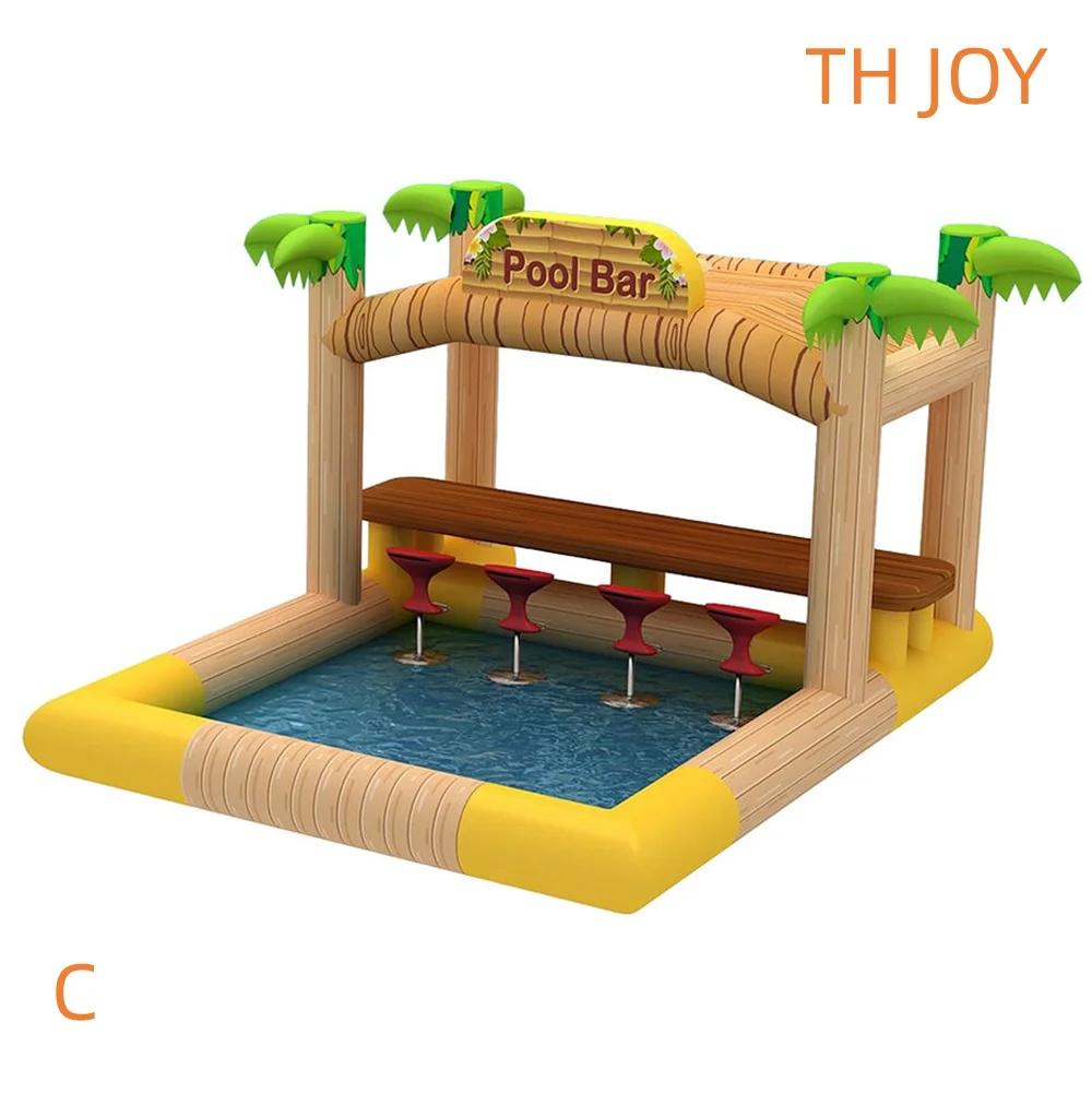 شحن جوي سريع إلى الباب، 5 × 4 م PVC حديقة حفلة حمام سباحة قابل للنفخ بار حمام سباحة عائم للبيع