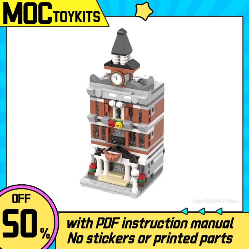 

417PCS Classic Mini City Street View Series City Hall Puzzle Assembly Building Block Model Toy Festival Gift