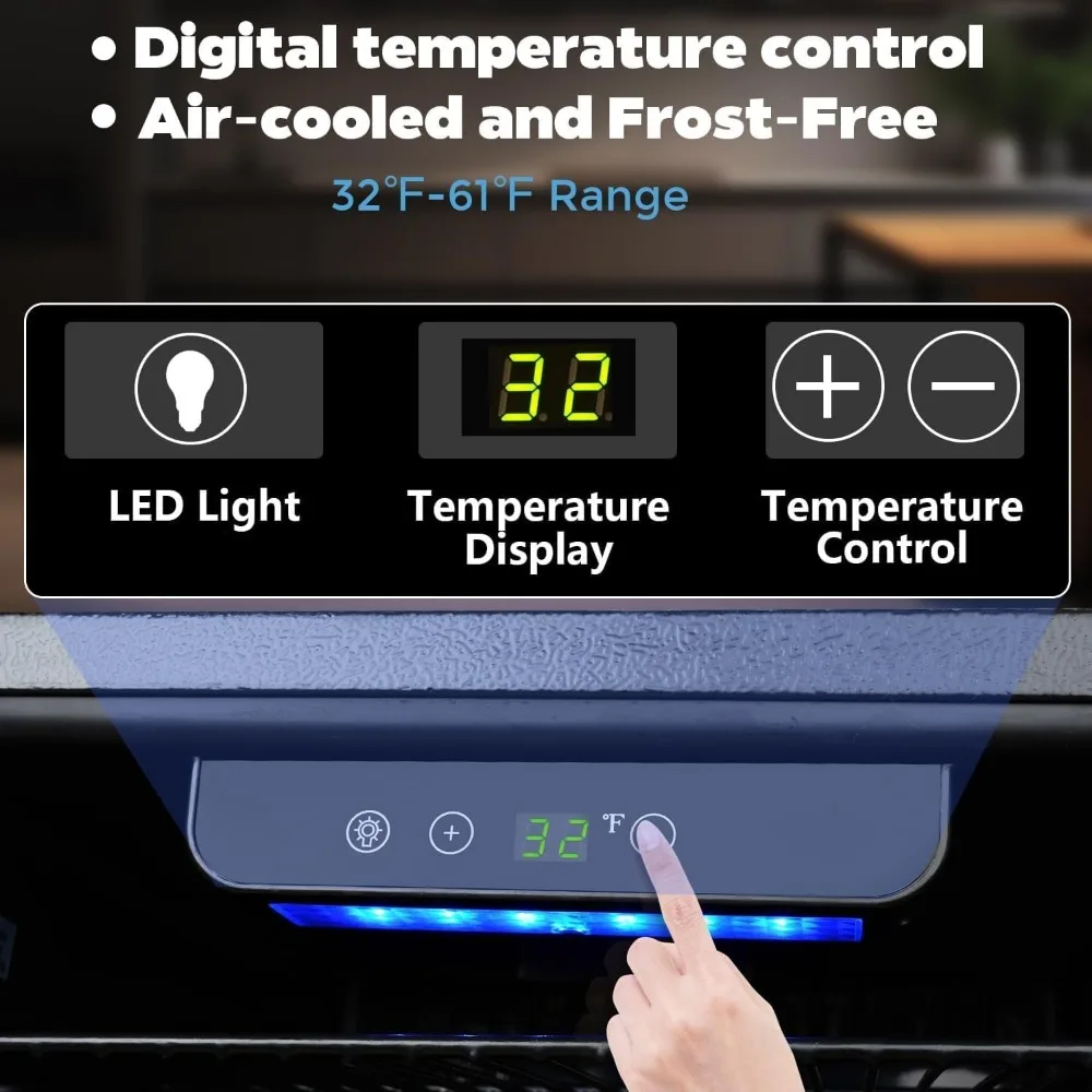 Холодильник и холодильник для напитков, мини-холодильник 130 банки, маленький кулер с цифровым дисплеем 32 ~ 61 ℉, маленький холодильник