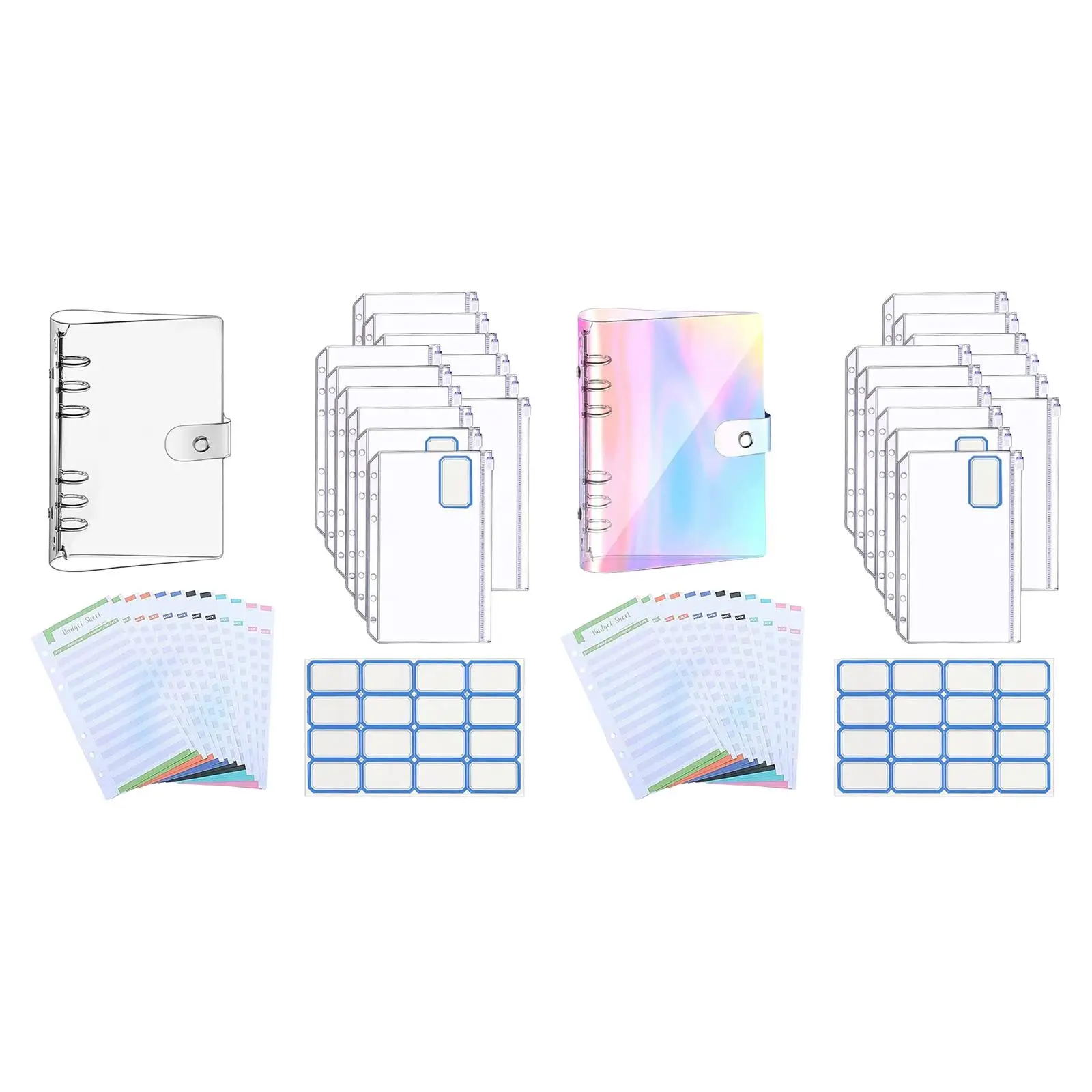 

A6 Notebook Binder Cover Zipper Envelopes Money Organizer for Bills