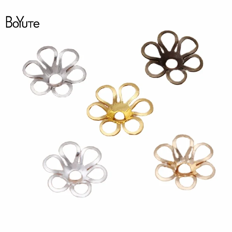 

BoYuTe (200 Pieces/Lot) 12MM Filigree Metal Flower Materials Diy Hand Made Accessories for Hair Jewelry Making