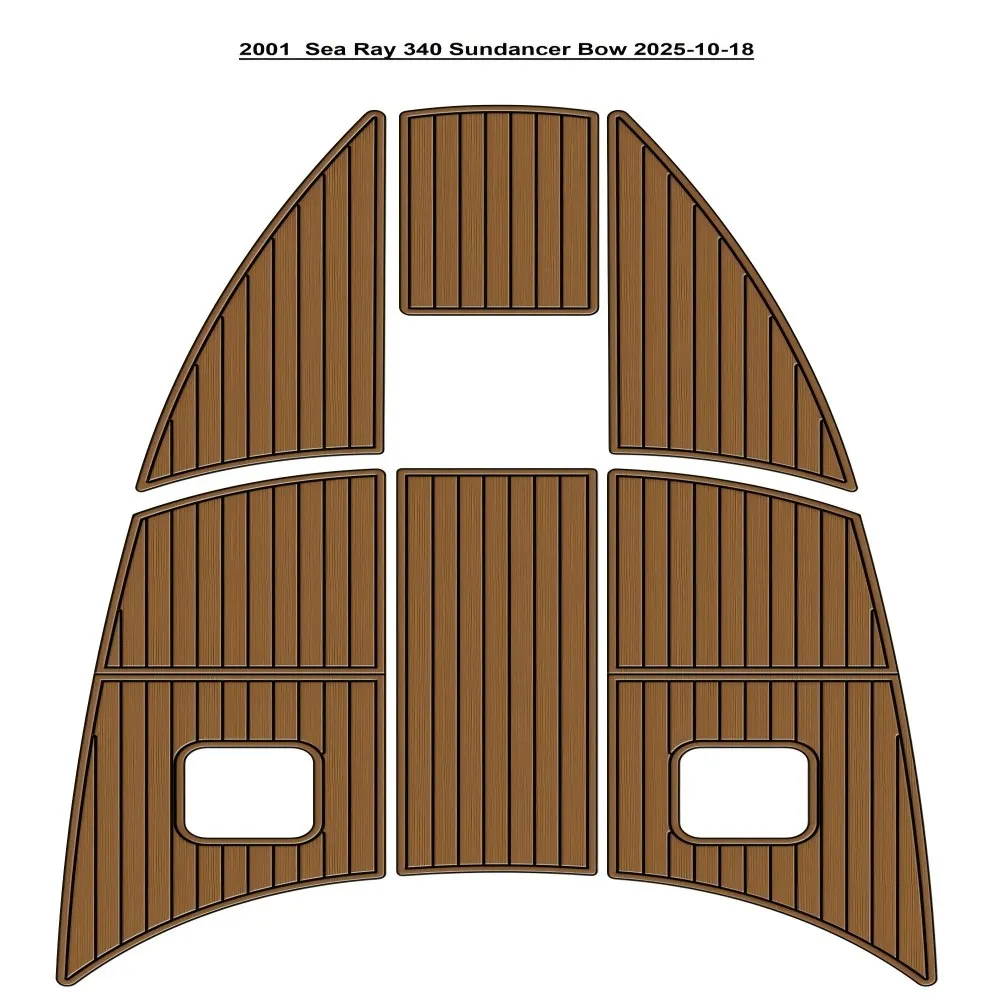 

2000-2003 Sea Ray 340 Sundancer Bow Pad Boat EVA Teak Deck Floor Mat SeaDek MarineMat Style Self Adhesive