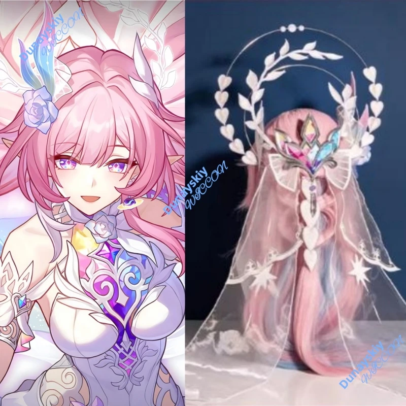 Парик и головной убор для косплея Хонкай Стар Рейл Сирена, новый реквизит для образа, светящаяся повязка на голову Элизия Амфорус, для Хэллоуина, женский костюм для ролевых игр