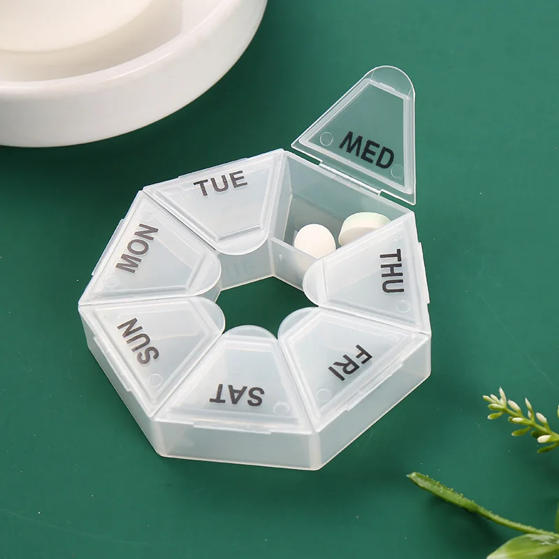 1Pcs Pill Case Plastic 7 Days Tablet Candy Box Portable Storage Tablet Holder Travel Organizer Pill Dispenser Container