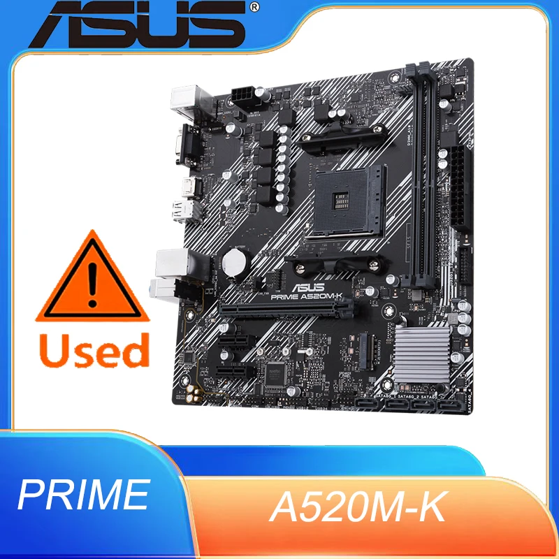 

Asus PRIME A520M-K, AMD A520, AM4, Micro ATX, 2 DDR4, VGA, HDMI, M.2 Motherboard