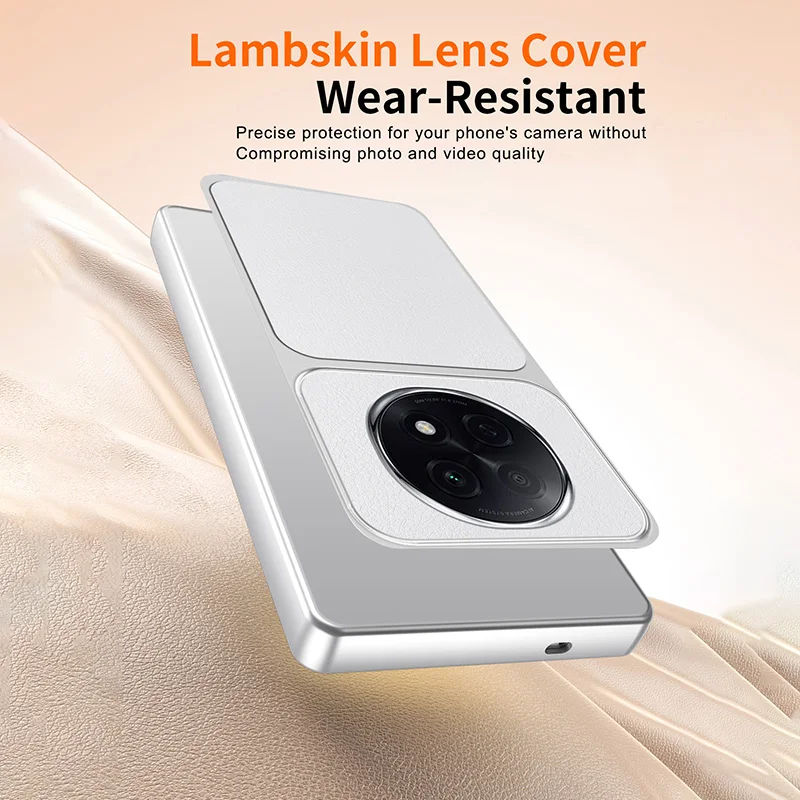 Classic Lychee-Textured Non-Slip Leather Ultra-Slim Covers for OPPO A5Pro Anti-Scratch Mobile Phone Lambskin Fleece-lined Cases