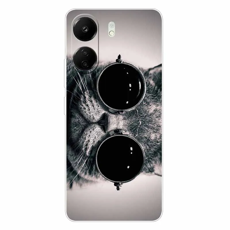 For Xiaomi Redmi 13C Case Printed Silicone TPU Soft Space Wolf Covers For Xiaomi Redmi 13C 4G Case Redmi13c Luxury Colorful Bags