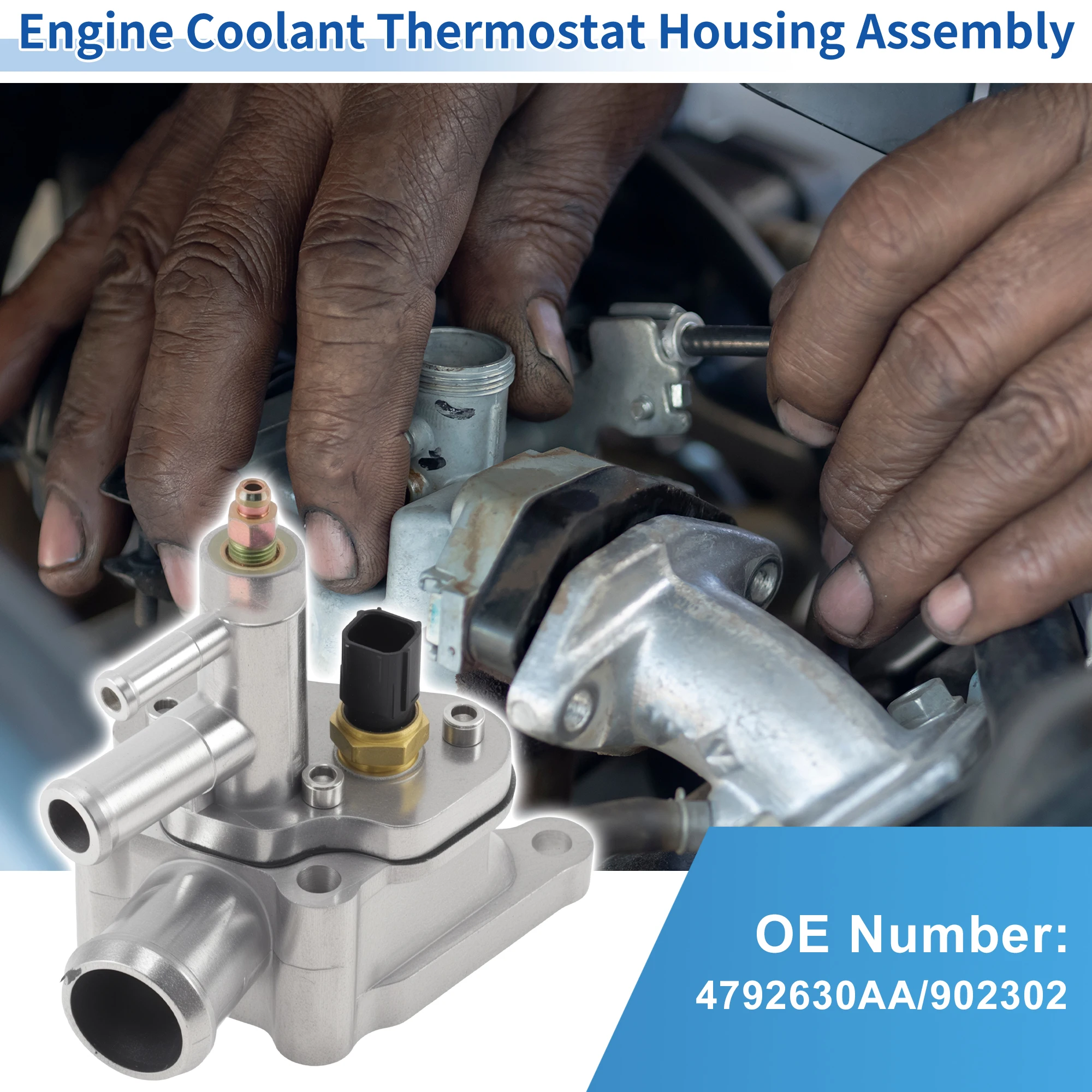 X Autohaux Engine Coolant Thermostat for Chrysler Cirrus (Mexico) V6 167 2.7L 4792630AA 1Pc