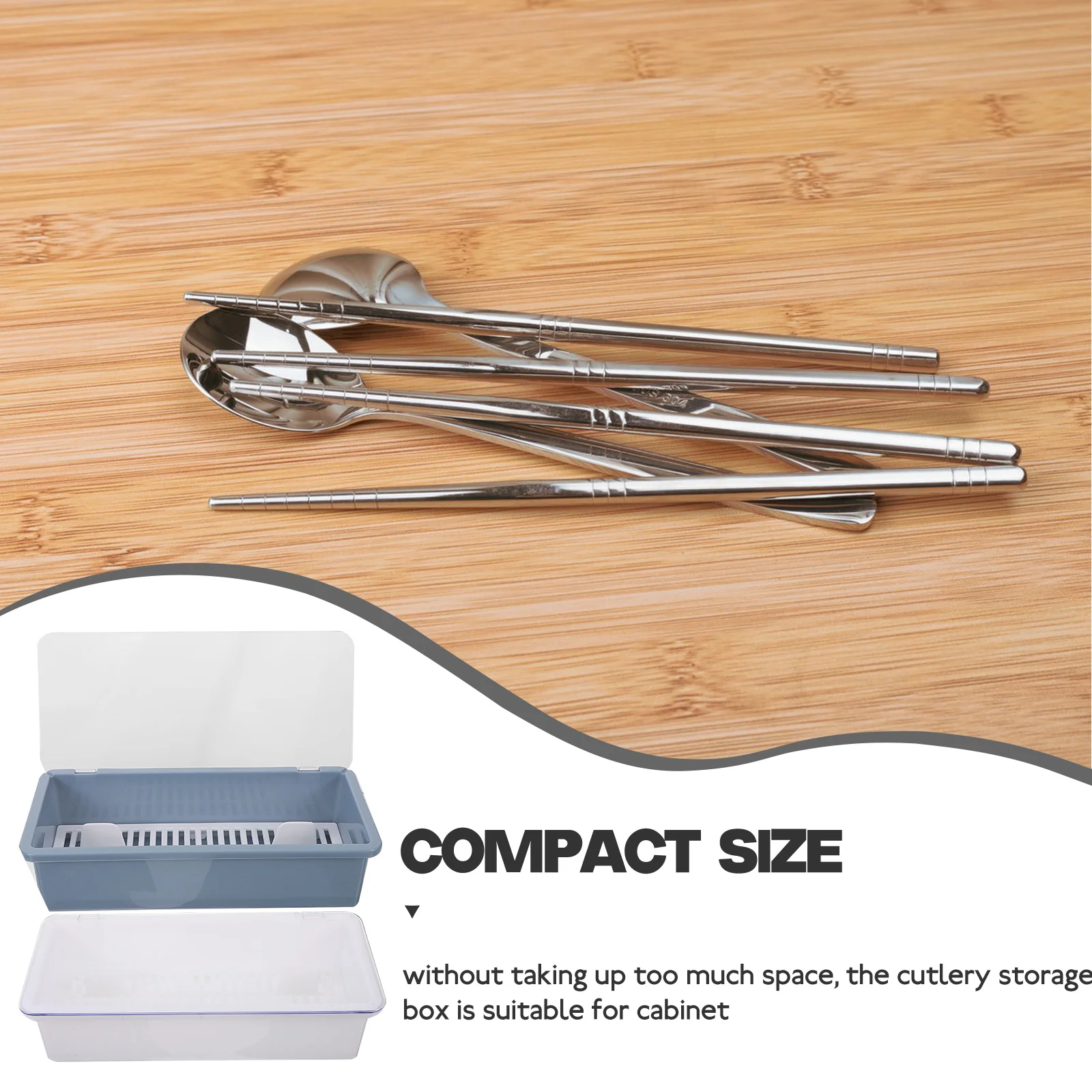 

2pcs Storage Box Chopstick Holder Case with Lid for See-Through Utensil Holder Kitchen Countertop Dishes Organizer Transparent