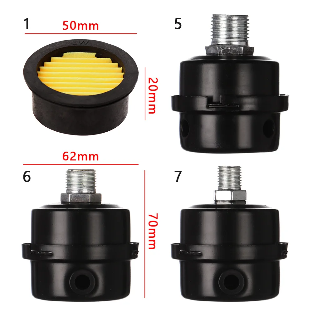 12.5/16/20mm Oil-Free Muffler Air Compressor Intake Filters Noise Muffler Air Compressor Pump Accessories