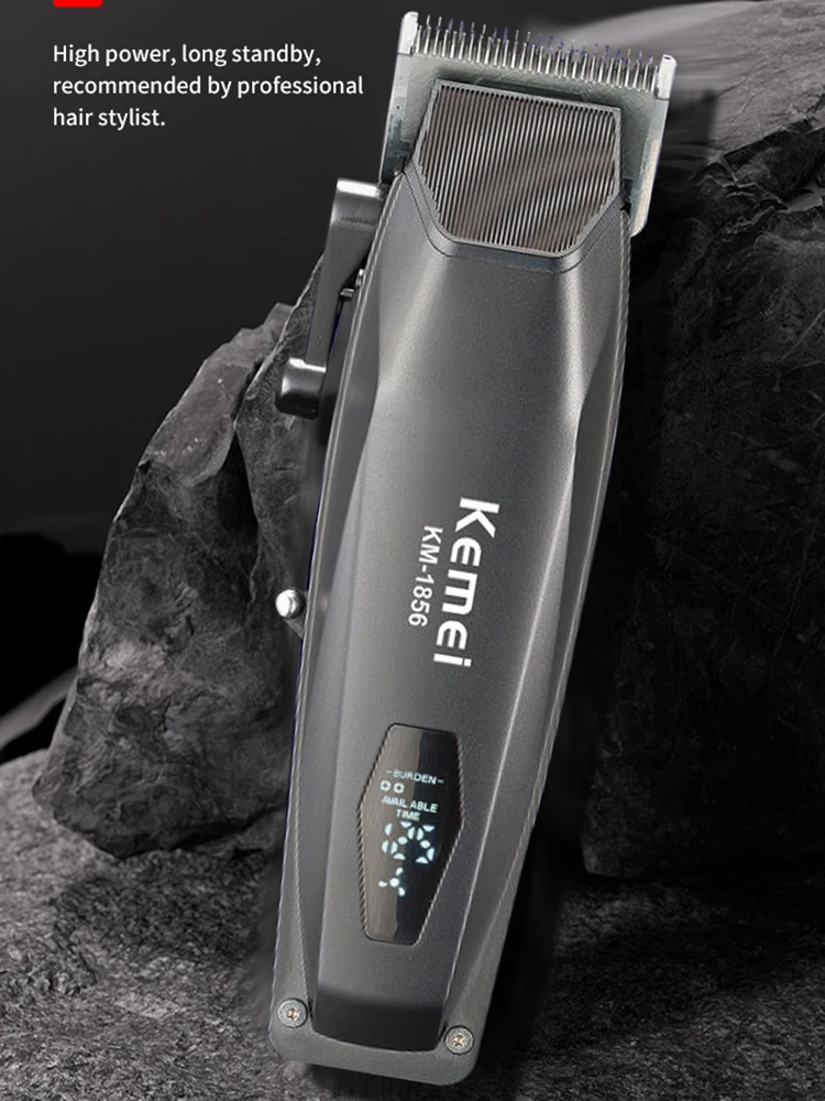 Kemei 1856 Tagliacapelli a batteria Barba Trimmer per uomo Tagliatrice professionale per finitura elettrica Barbiere Tagliacapelli