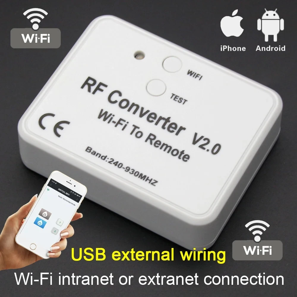 Universal WiFi Schalter Fernbedienung 240-930 MHZ WiFi Zu RF Konverter Multi Frequenz Rolling Code Garage Tür Fernbedienung – Detail 10